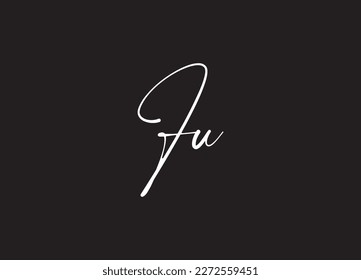 Cartas alfabéticas diseño de logotipo de monograma FU