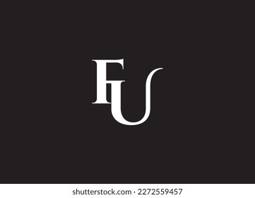 Alphabet letters monogram FU logo design