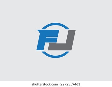 Alphabet letters monogram FU logo design