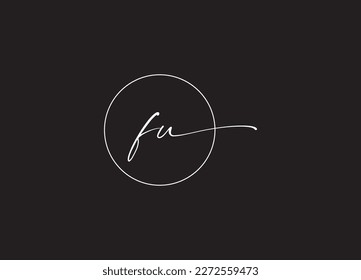 Alphabet letters monogram FU logo design