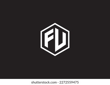 Cartas alfabéticas diseño de logotipo de monograma FU