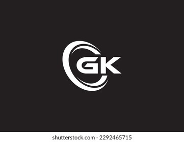 Alphabet letters Monogram GK logo design