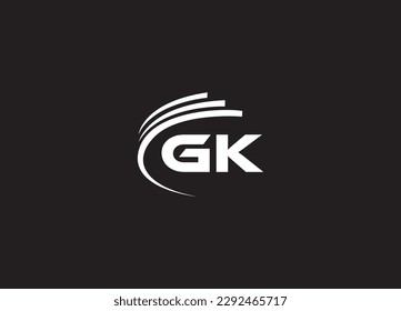 Letras alfabéticas Diseño del logotipo de Monograma GK