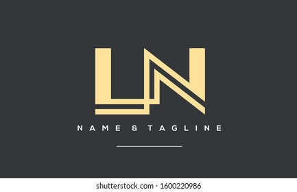 Alphabet letters monogram icon logo of LN,NL,L and N