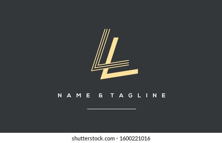 Alphabet letters monogram icon logo of LL and L