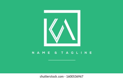 Alphabet letters monogram icon logo of KA,AK,A and K