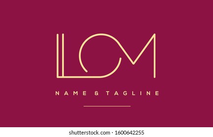 Alphabet letters monogram icon logo LOM,MOL,M,O and L