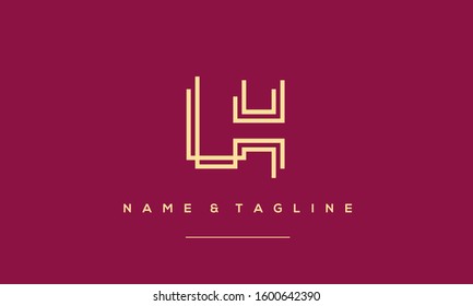 Alphabet letters monogram icon logo LH,HL,L and H