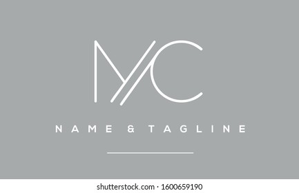 Alphabet letters monogram icon logo of MC,CM,M and C