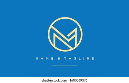 Alphabet letters monogram icon logo M