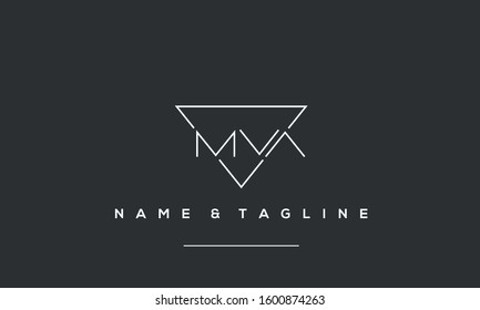 Alphabet letters monogram icon logo of MVN