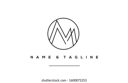 Alphabet letters monogram icon logo of M