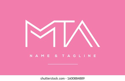 Alphabet Letters Monogram Icon Logo Of MTA,ATM,TMA