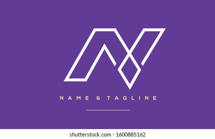 Alphabet letters monogram icon logo of N