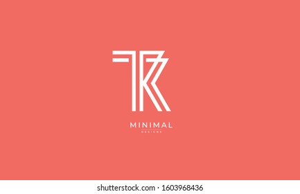 Alphabet letters monogram icon logo of TK or KT