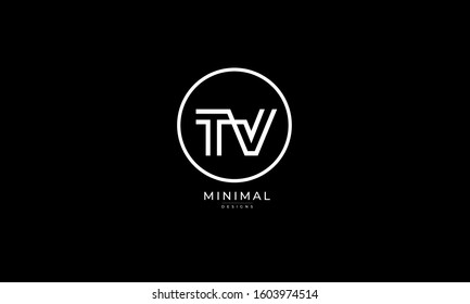 Alphabet letters monogram icon logo of TV