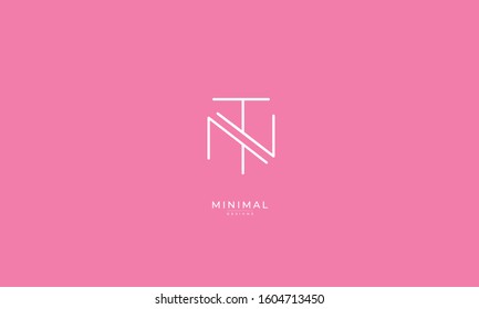 Alphabet letters monogram icon logo TN or NT