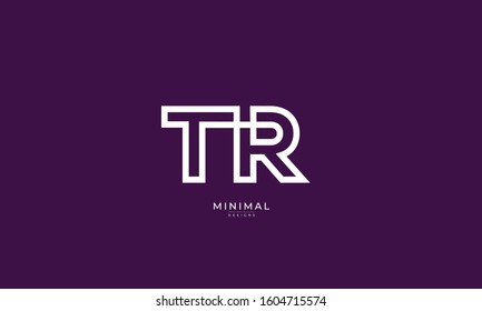 Alphabet letters monogram icon logo TR or RT