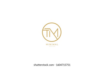 Alphabet letters monogram icon logo TM or MT 
