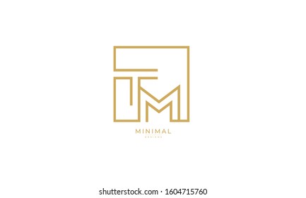 Alphabet letters monogram icon logo TM or MT