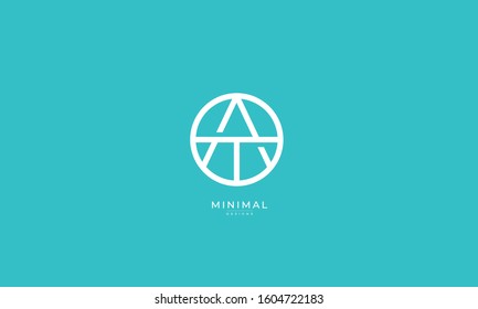 Alphabet letters monogram icon logo TA or AT 