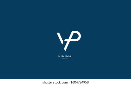 Alphabet letters monogram icon logo VP or PV  