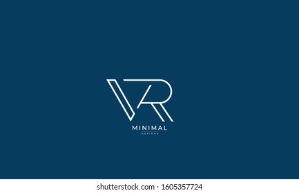 Alphabet letters monogram icon logo VR or RV