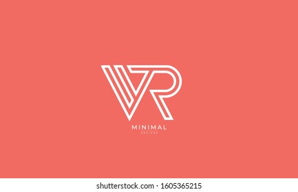 Alphabet letters monogram icon logo VR or RV