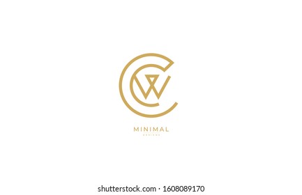 alphabet letters monogram icon logo WC or CW