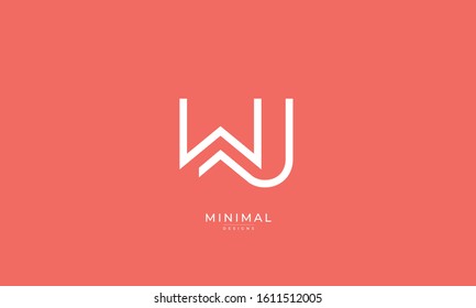 alphabet letters monogram icon logo WJ