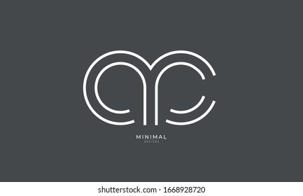 Alphabet letters monogram icon logo AC or CA