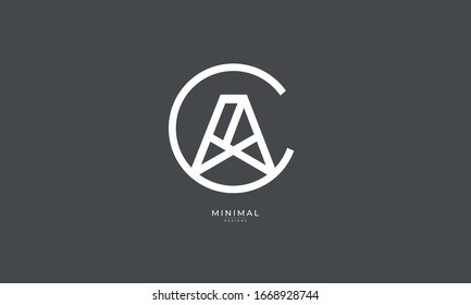 Alphabet letters monogram icon logo AC or CA