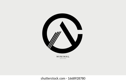 Alphabet letters monogram icon logo AC or CA