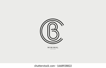 Alphabet letters monogram icon logo CB or BC