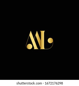 Alphabet letters monogram icon logo LM,ML,L and M
