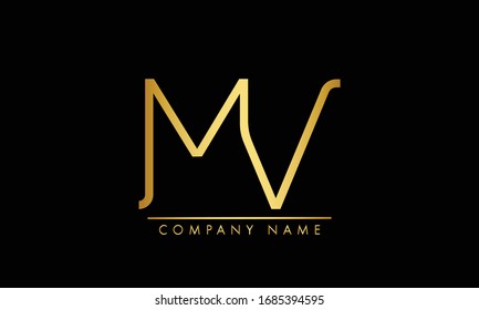 Alphabet letters monogram icon logo VM or MV
