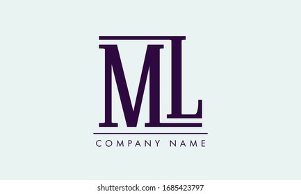 Alphabet Buchstaben Monogramm Symbol Logo LM,ML,L und M
