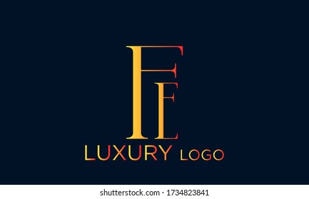 Alphabet letters monogram icon logo FE,EF,E and F
