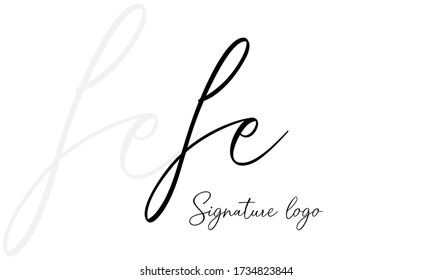Alphabet letters monogram icon logo FE,EF,E and F
