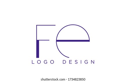 Alphabet letters monogram icon logo FE,EF,E and F

