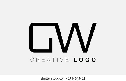 Alphabet Buchstaben Monogramm Symbol Logo WG oder GW
