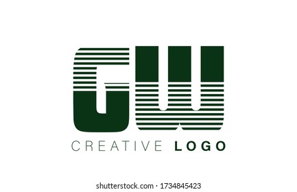 Letras alfabéticas logotipo de icono de monograma WG o GW
