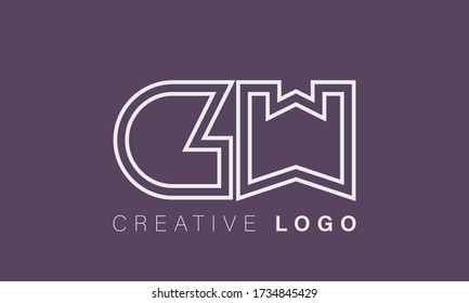 Letras alfabéticas logotipo de icono de monograma WG o GW
