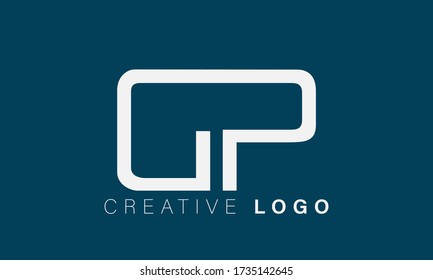 Letras alfabéticas logotipo de ícono de monograma de GP, PG, G y P
