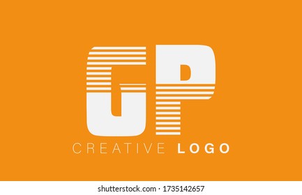 Alphabet letters monogram icon logo of GP,PG,G and P
