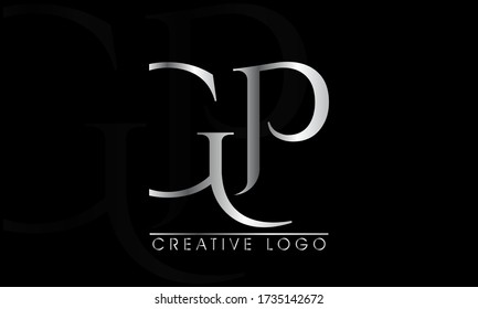 Alphabet letters monogram icon logo of GP,PG,G and P

