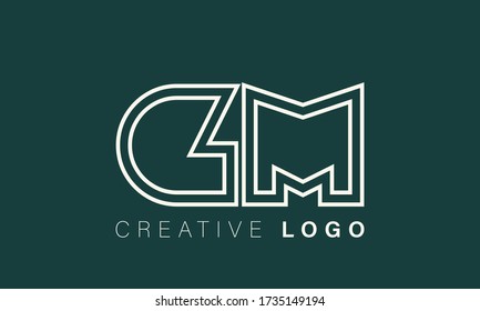 Letras alfabéticas logotipo de icono de monograma MG, GM, M y G
