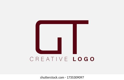 Letras alfabéticas logotipo de icono de monograma GT o TG
