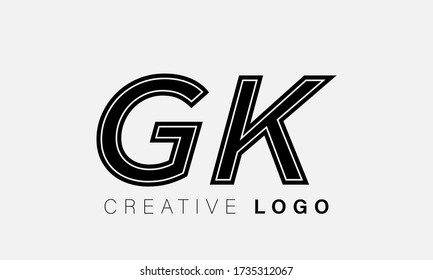 Alphabet letters monogram icon logo GK or KG
