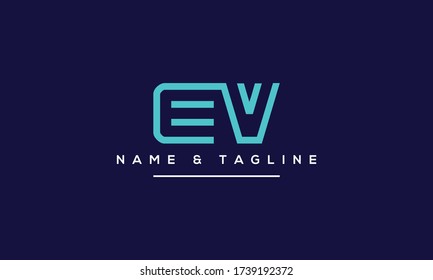 Alphabet letters monogram icon logo EV or VE